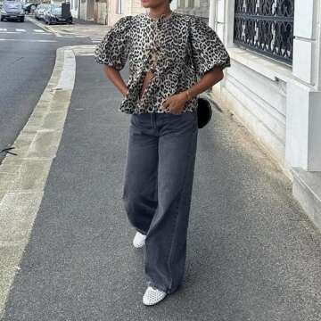 Chic Tie Front Peplum Top for Women in Cheetah Print