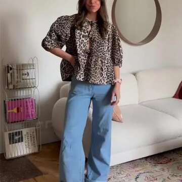 Chic Tie Front Peplum Top for Women in Cheetah Print