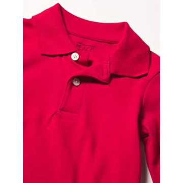 Boys Long Sleeve Classic Red Polo Shirt - X-Small