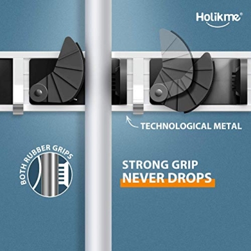Holikme Mop Broom Holder Wall Mount - Space Saver
