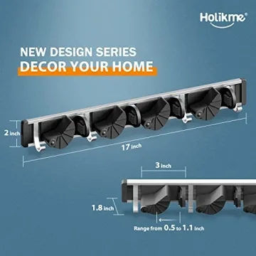 Holikme Mop Broom Holder Wall Mount - Space Saver