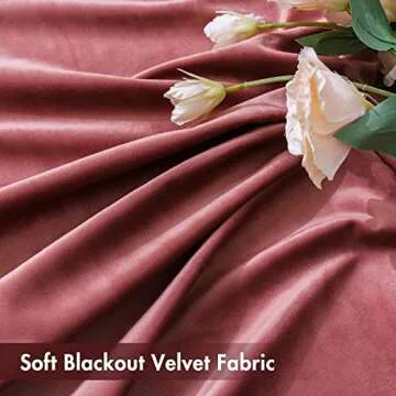 MIULEE Dusty Rose Pink Velvet Curtains Thermal Insulated Blackout Curtain Drapes for Bedroom Living Room Darkening 90 Inches Long Curtains Panels Rod Pocket Set of 2