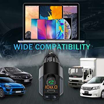 LENCENT Bluetooth FM Transmitter for Car with Fast Charging