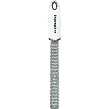 Microplane Premium Classic Citrus Zester Tool and Parmesan Cheese Grater - White