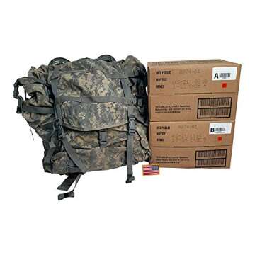 Military MRE Go Bag with Ruck Sack - 24 US MREs