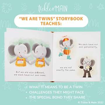 Perfect Twin Gift Set: We Are Twins Book & Elephant Rattles