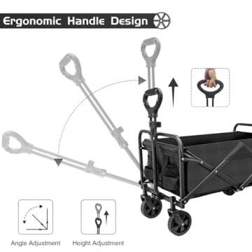 TWOCORN Collapsible Foldable Wagon,Wagon Carts with Wheels Folding,Utility Grocery Lounge Wagon for Camping Sports Shopping Outdoor