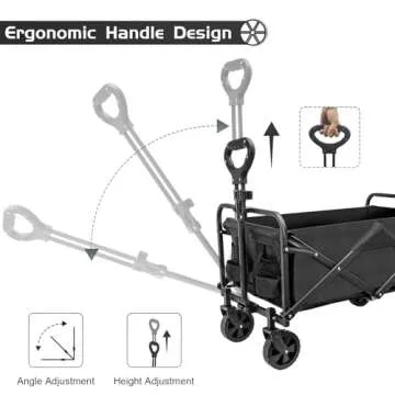 TWOCORN Collapsible Foldable Wagon,Wagon Carts with Wheels Folding,Utility Grocery Lounge Wagon for Camping Sports Shopping Outdoor