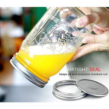 Bedoo Amber Wide Mouth Mason Jars 32 oz with Lids and Office Products School Supplies Gifts for Women and Men