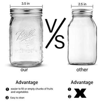 Bedoo Amber Wide Mouth Mason Jars 32 oz with Lids and Office Products School Supplies Gifts for Women and Men