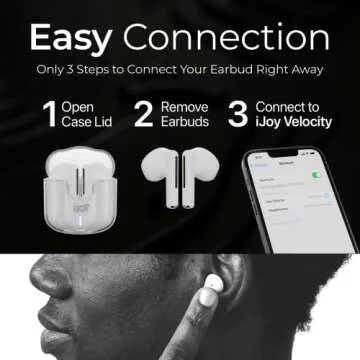 iJoy Wireless Earbuds Bluetooth Headphones with Charging Case - Lightweight Bluetooth Earbuds with Touch Controls and Bluetooth 5.0 - Audifonos Bluetooth Inalambricos Ear Buds (White)