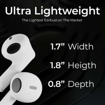 iJoy Wireless Earbuds Bluetooth Headphones with Charging Case - Lightweight Bluetooth Earbuds with Touch Controls and Bluetooth 5.0 - Audifonos Bluetooth Inalambricos Ear Buds (White)