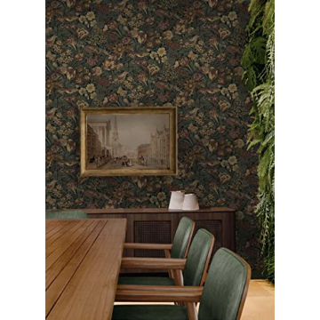 NextWall Bird Floral Peel and Stick Wallpaper