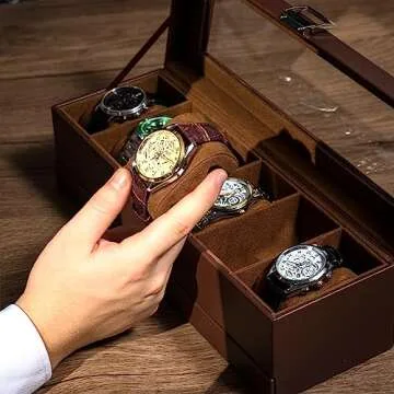 Stylish ProCase Watch Box for Men - 6 Slot Organizer