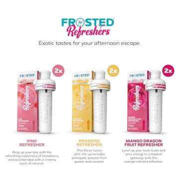 Cirkul Frosted Refreshers Variety Pack, 6-pack (2 Pink, 2 Mango Dragon Fruit, 2 Paradise)