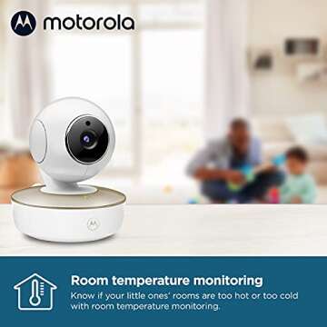 Motorola VM50G - HD Wireless 2-Camera & 5" Screen 1000ft Range Video Baby Monitor W/ 2-Way Audio - Indoor/Outdoor Usage, Remote Pan/Tilt/Zoom, Room Temperature, Night Vision, & Split Screen Viewing