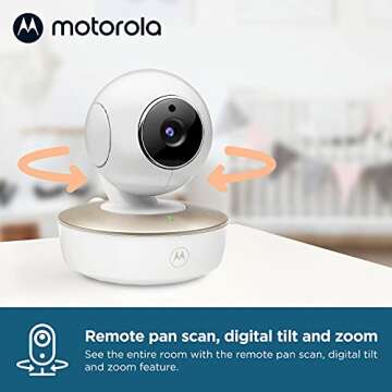 Motorola VM50G - HD Wireless 2-Camera & 5" Screen 1000ft Range Video Baby Monitor W/ 2-Way Audio - Indoor/Outdoor Usage, Remote Pan/Tilt/Zoom, Room Temperature, Night Vision, & Split Screen Viewing