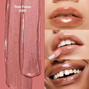 Revlon Super Lustrous Lip Gloss, Non-Sticky, Hydrating, High Shine Finish, Rosy Future, 0.13 oz