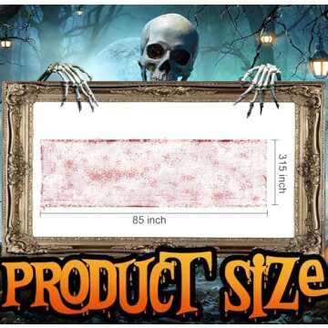 Watayo 315 x 85 Inch Halloween Creepy Blood Cloth - Scary Spooky Cloth with Bloody Prints - Windows ...