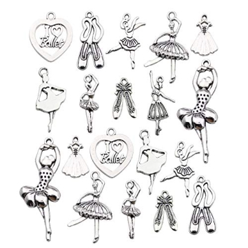 Youdiyla 60 Ballet Charms Collection, Beautiful Metal Pendants for Crafting