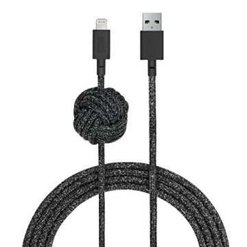 Native Union Night Cable - 10ft Ultra-Strong Reinforced Lightning to USB-A Charging Cable with Weigh...