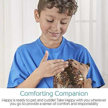 Creativity for Kids Sequin Pets Stuffed Animal - Happy the Hedgehog Plush Toy , Brown