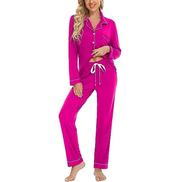 Anjue Women's 2 Piece Casual Long Sleeve Sleepwear Set Pajama Sets for Women Pajamas for Women Soft ...