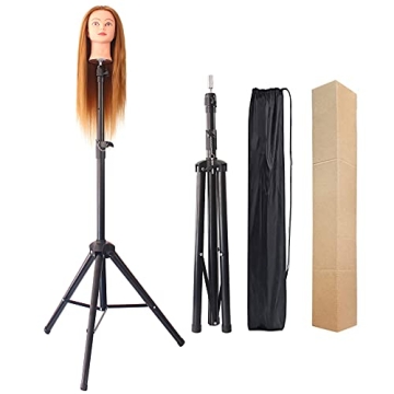 Wig Stand Tripod Mannequin Head Stand Heavy Duty Metal Adjustable Wig Head Stand for Canvas Block He...