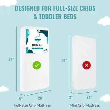 Dream On Me Baby Zzz 5" Baby Mattress, Greenguard Gold & JPMA Certified Crib Mattress, Fits All Standard Cribs & Toddler Beds, Waterproof Sleep Surface and Machine Washable Outer Cover