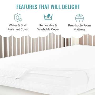 Dream On Me Baby Zzz 5" Baby Mattress, Greenguard Gold & JPMA Certified Crib Mattress, Fits All Standard Cribs & Toddler Beds, Waterproof Sleep Surface and Machine Washable Outer Cover