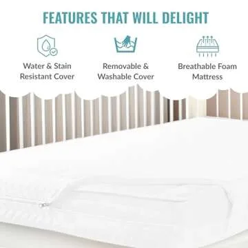 Dream On Me Baby Zzz 5" Baby Mattress, Greenguard Gold & JPMA Certified Crib Mattress, Fits All Standard Cribs & Toddler Beds, Waterproof Sleep Surface and Machine Washable Outer Cover