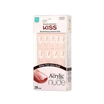 Kiss Salon Acrylic Nude French Nails 28 Count (Breathtaking) (3 Pack)