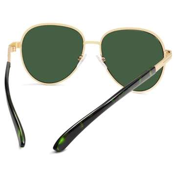 SOJOS Retro Trendy Aviator Sunglasses Women Men 90s Vintage Glasses Stylish Sunglasses SJ1216,(Gold/Tortoise/Green)