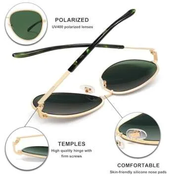 SOJOS Retro Trendy Aviator Sunglasses Women Men 90s Vintage Glasses Stylish Sunglasses SJ1216,(Gold/Tortoise/Green)