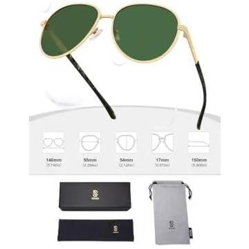 SOJOS Retro Trendy Aviator Sunglasses Women Men 90s Vintage Glasses Stylish Sunglasses SJ1216,(Gold/Tortoise/Green)