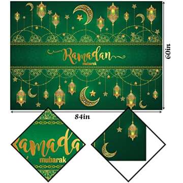 Elegant Hafangry Ramadan Mubarak Tablecloth for Eid
