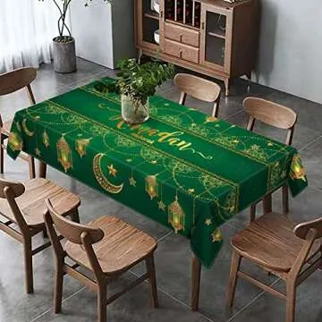 Elegant Hafangry Ramadan Mubarak Tablecloth for Eid
