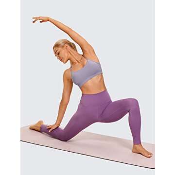 CRZ YOGA Butterluxe Womens Y Back Sports Bra - Padded Racerback Low impact Spaghetti Thin Strap Workout Yoga Bra Lavender Mist X-Small