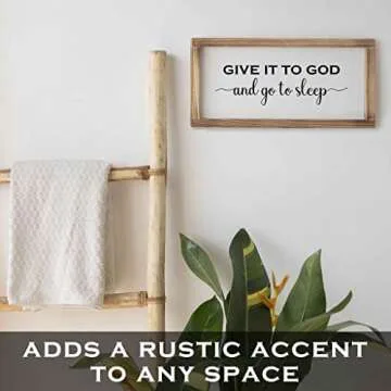 Give it to God Farmhouse Bedroom Wall Decor Sign