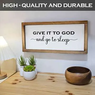 Give it to God Farmhouse Bedroom Wall Decor Sign