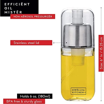 Olive Oil Dispenser & Sprayer - 2 In 1 Glass Kitchen Gadget