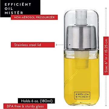 Olive Oil Dispenser & Sprayer - 2 In 1 Glass Kitchen Gadget