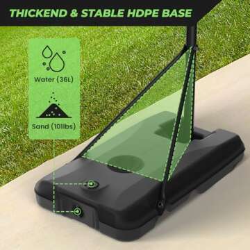 Basketball Hoop Outdoor 4.0-8.5ft Adjustable, Portable Basketball Goal System for Kids Teens and Youth in Backyard/Indoor/Driveway, with 33in Shatterproof Backboard