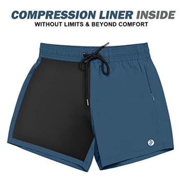 Quick Dry Mens Swim Trunks with Compression Liner