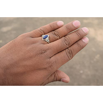 Lapis Lazuli Ring - Elegant 925 Sterling Silver for Women
