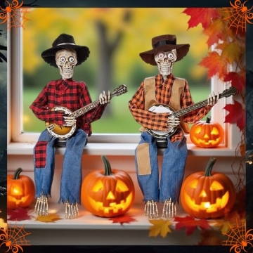 Funny Animated Dueling Banjo Skeletons for Halloween Decor