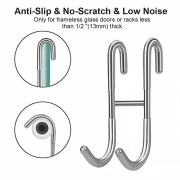 Haitis Stylish Over Shower Glass Door Hooks for Bathing Accessories