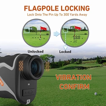 1100 Yards Golf Rangefinder with Slope, WBLAMIC Laser Range Finder for Golfing & Hunting with Flag Pole Lock Vibration, 6X Magnification, Rechargeable, IP54 Water & Dustproof