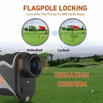 1100 Yards Golf Rangefinder with Slope, WBLAMIC Laser Range Finder for Golfing & Hunting with Flag Pole Lock Vibration, 6X Magnification, Rechargeable, IP54 Water & Dustproof