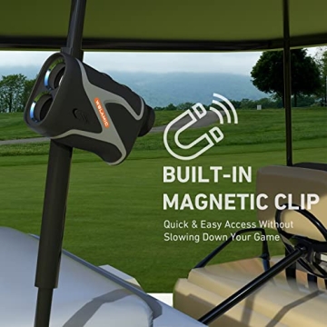 1100 Yards Golf Rangefinder with Slope, WBLAMIC Laser Range Finder for Golfing & Hunting with Flag Pole Lock Vibration, 6X Magnification, Rechargeable, IP54 Water & Dustproof